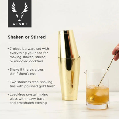 Gold Bar Essentials Set for Perfect Cocktails 7-Piece 