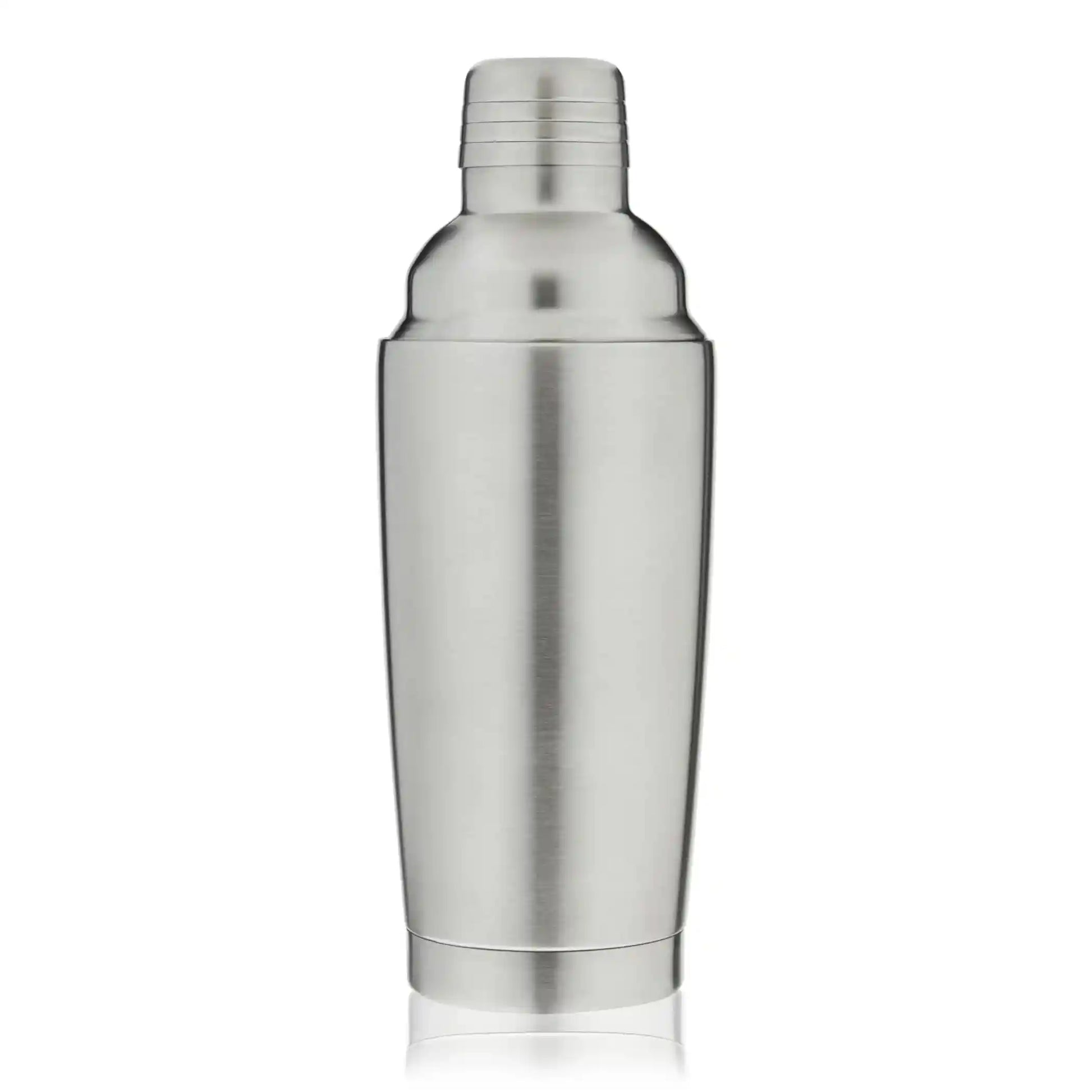 True Vacuum Insulated Cocktail Shaker 25oz silver stainless steel front view