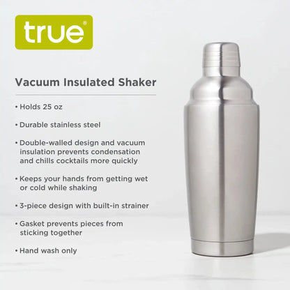 Viski True Vacuum Insulated Cocktail Shaker 25oz Stainless Steel