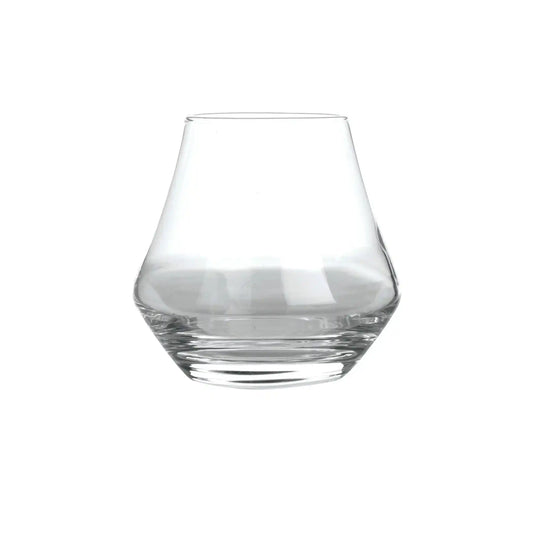 9.8 oz Perfect Whiskey Glass with modern tulip shape, ideal for enhancing rye whiskey aroma and flavor. Premium specialty cocktail drinkware.