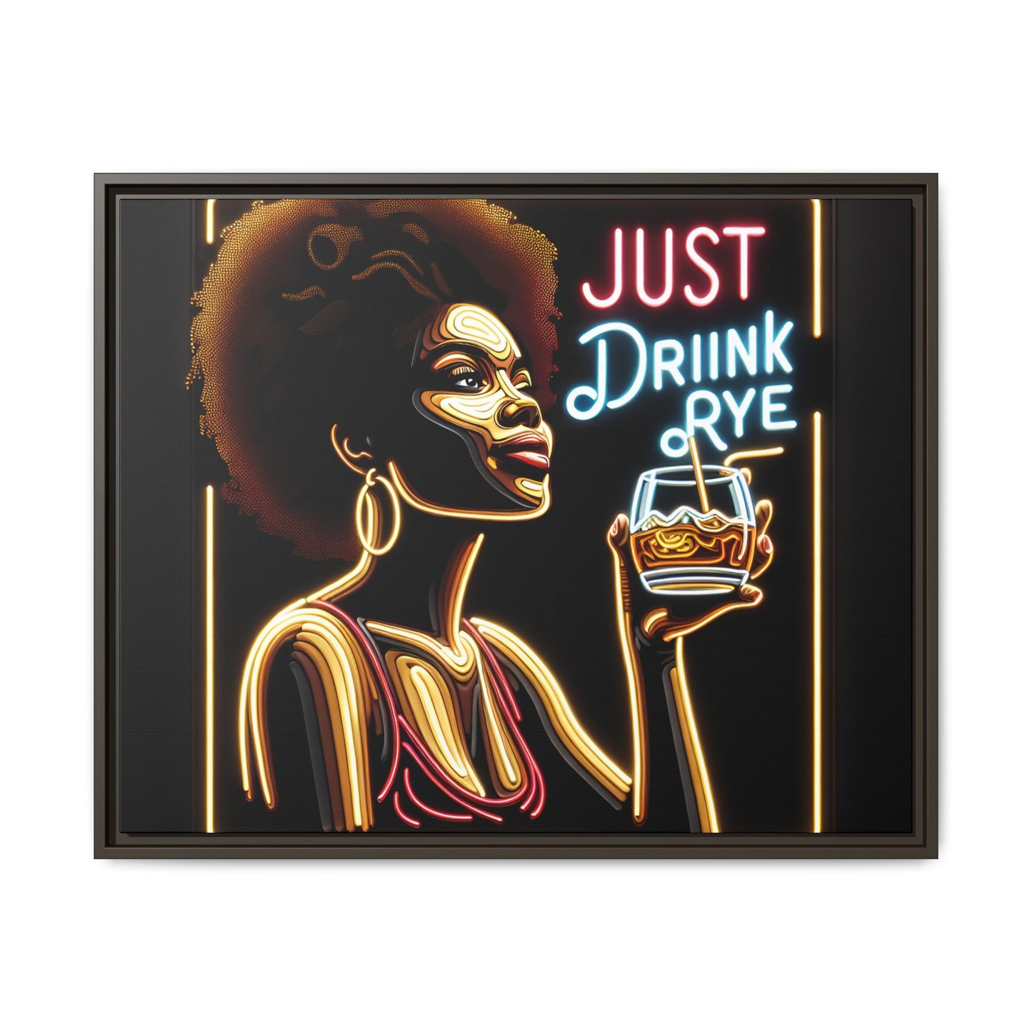 "Just Drink Rye" Framed Canvas Wrap — Whiskey Wall Art - view 15