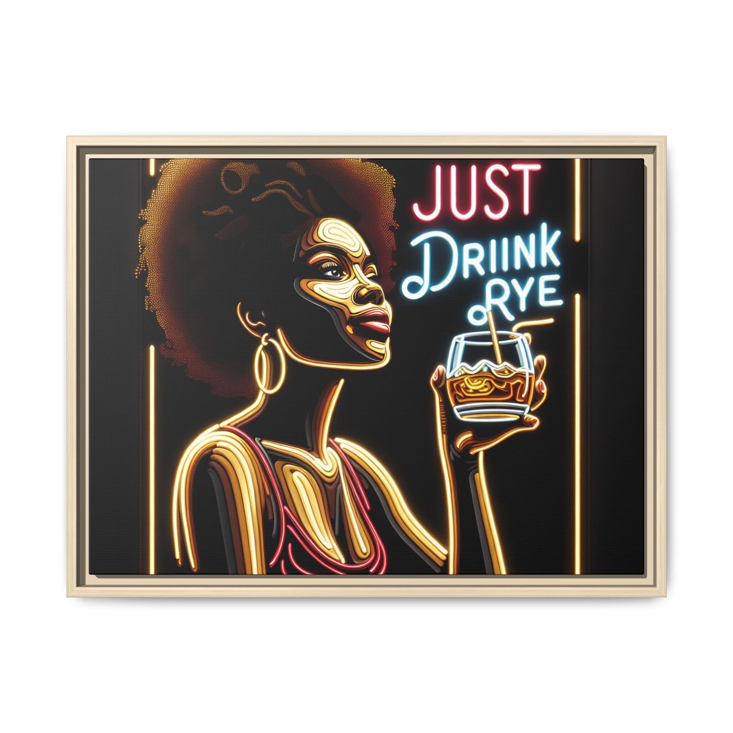 "Just Drink Rye" Framed Canvas Wrap — Whiskey Wall Art - view 12