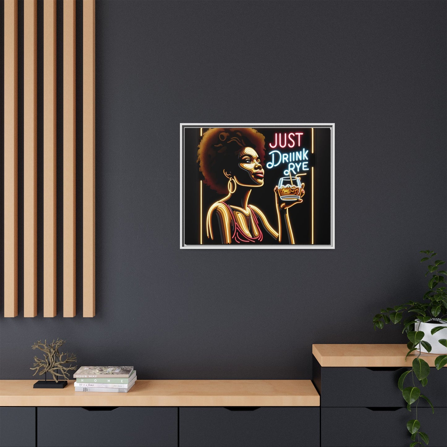 "Just Drink Rye" Framed Canvas Wrap — Whiskey Wall Art - view 59