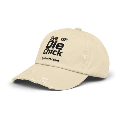 “Rye or Die Chick” Distressed Whiskey Cap