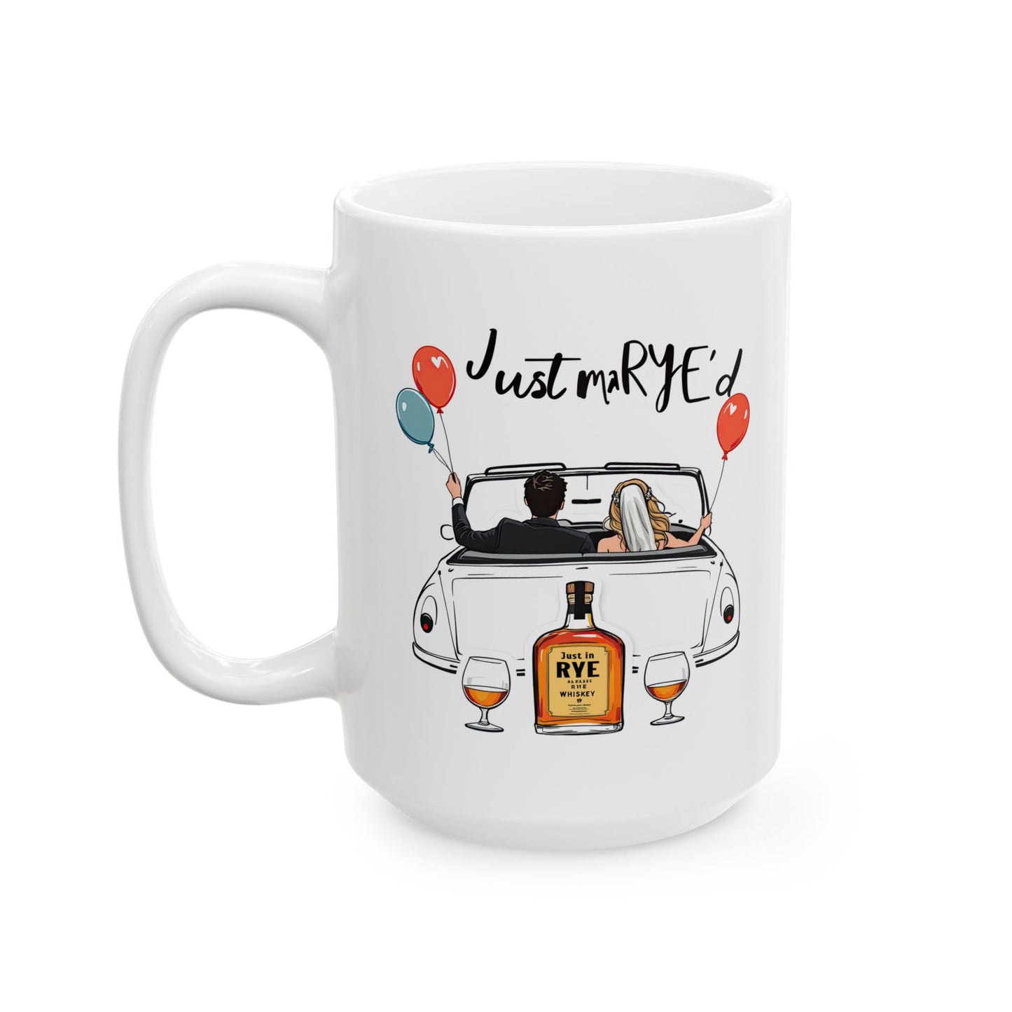 “Just MaRYE’d” Ceramic Wedding Whiskey Gift Mug