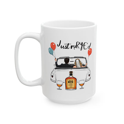 “Just MaRYE’d” Ceramic Wedding Whiskey Gift Mug