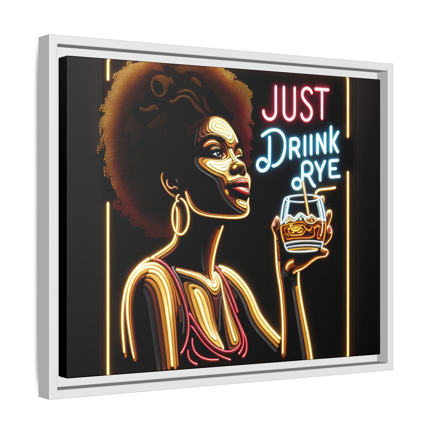 "Just Drink Rye" Framed Canvas Wrap — Whiskey Wall Art - view 33