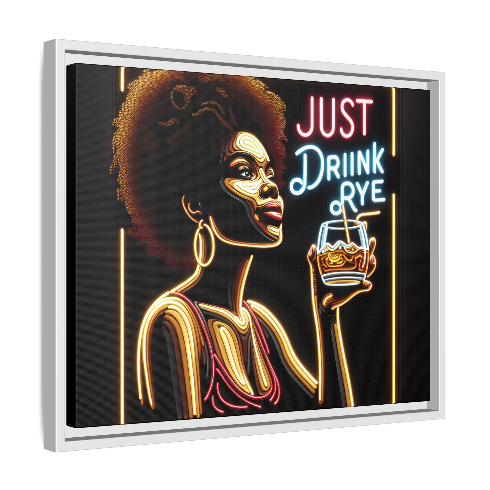 "Just Drink Rye" Framed Canvas Wrap — Whiskey Wall Art - view 33