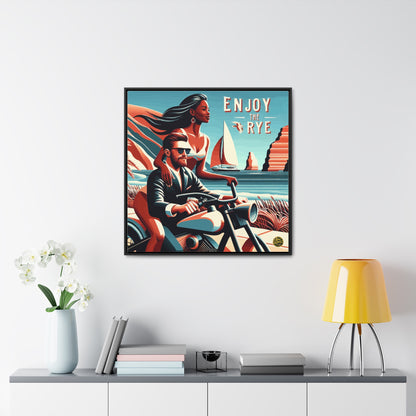 “Enjoy The Rye” Whiskey Art Canvas & Frame Included
