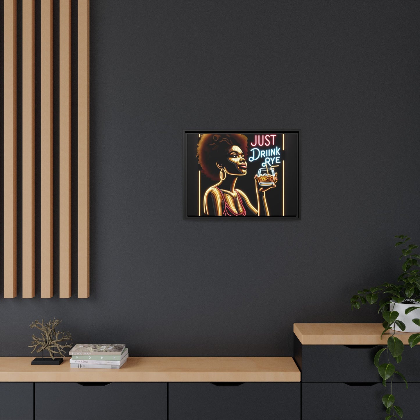 "Just Drink Rye" Framed Canvas Wrap — Whiskey Wall Art - view 53