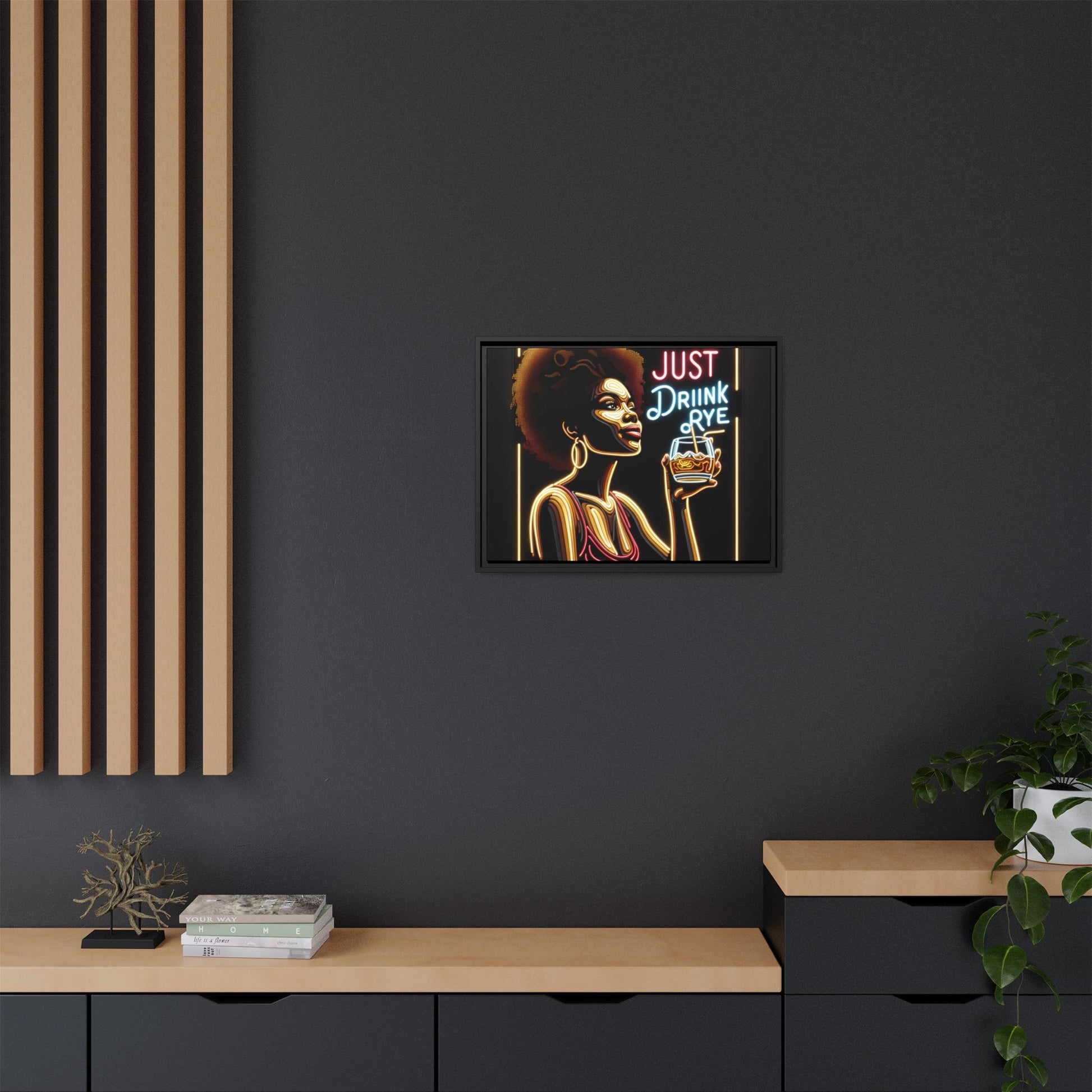 "Just Drink Rye" Framed Canvas Wrap — Whiskey Wall Art - view 53