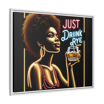 "Just Drink Rye" Framed Canvas Wrap — Whiskey Wall Art - view 57