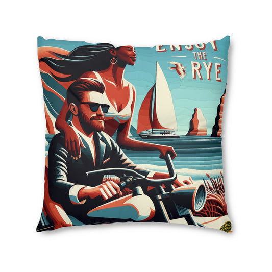 “Enjoy The Rye” Whiskey Tufted Floor Pillow