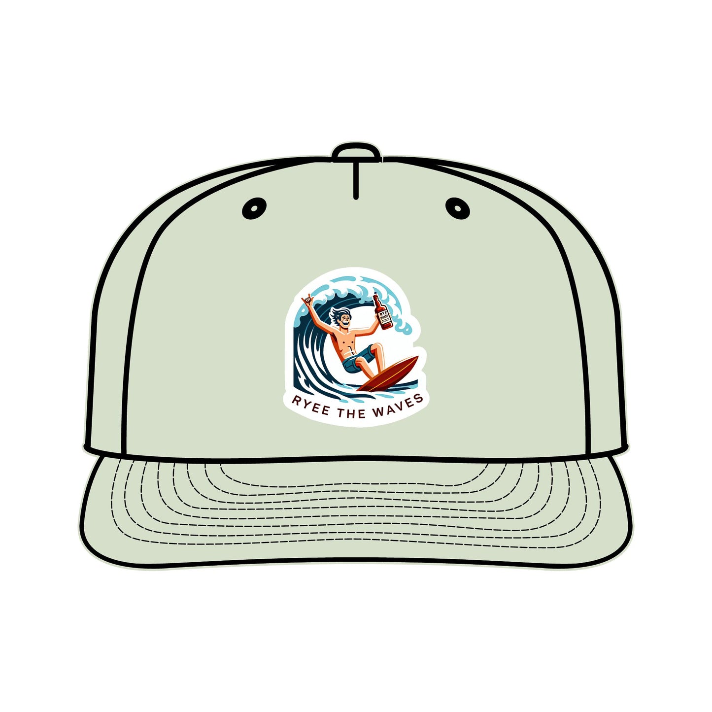 “Rye The Waves” Whiskey Surf Cap Model 3