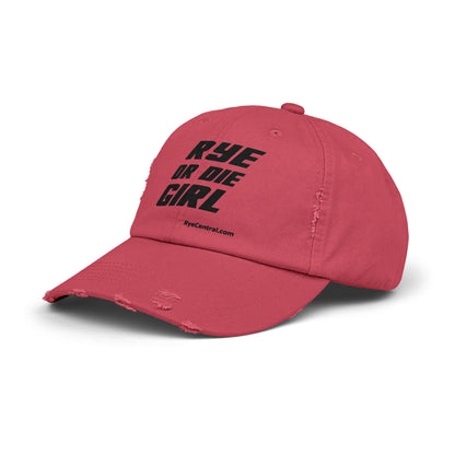 “Rye or Die Girl” Distressed Whiskey Cap