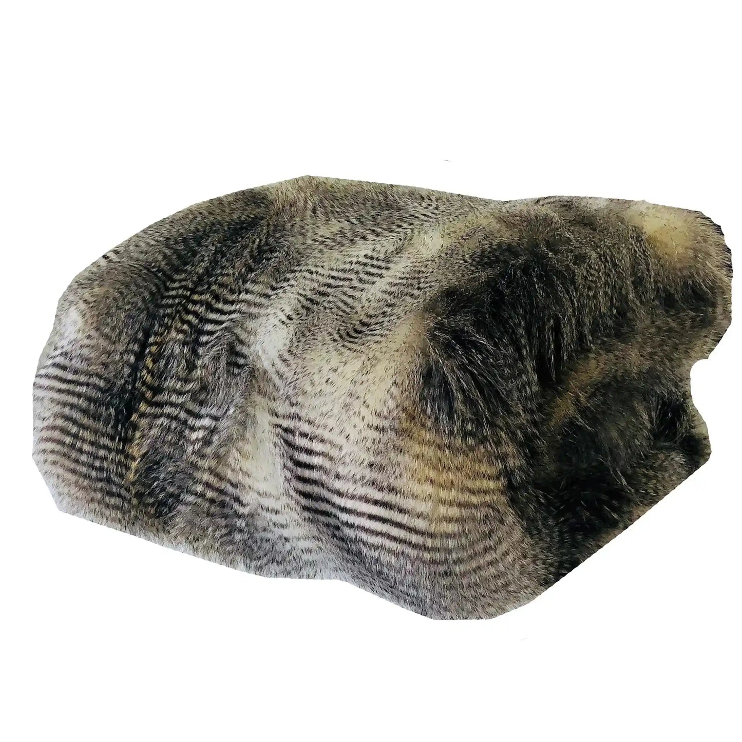 Alaskan Hawk Luxury Throw for Cozy Comfort folded to show soft faux fur texture in neutral tones. Ideal for stylish home & garden decor.