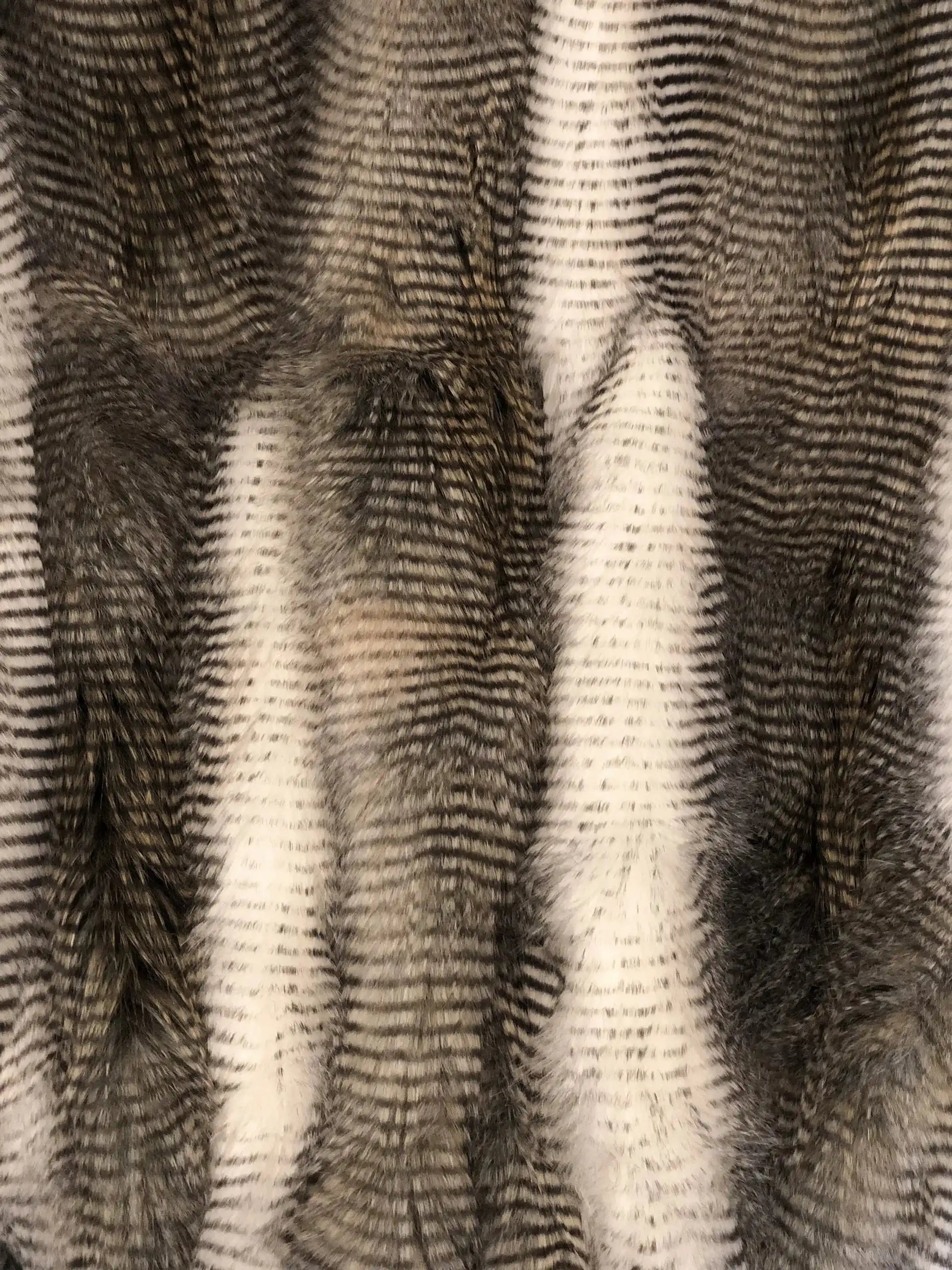 Close-up of Alaskan Hawk Luxury Throw for Cozy Comfort showing detailed faux fur pattern and texture. Enhances cozy home ambiance.