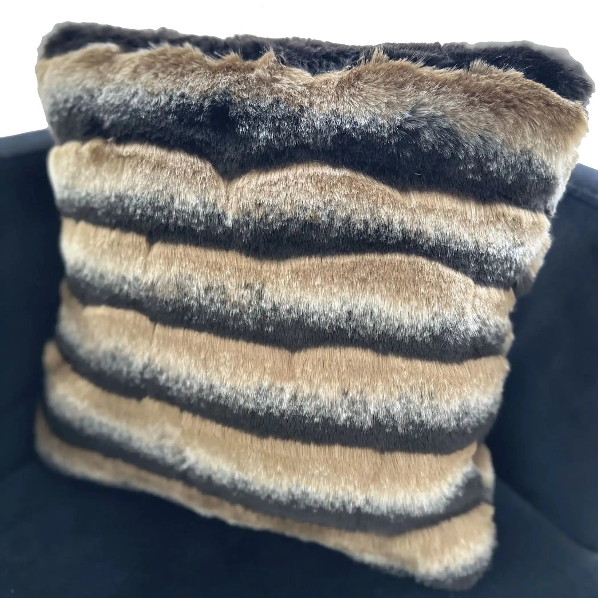 Faux Fur Throw Pillow: Wild Wolf Style