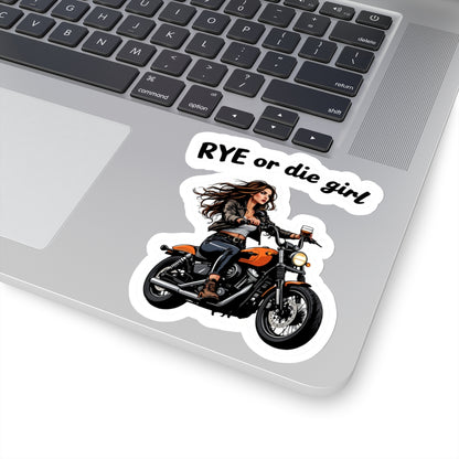 Whiskey Bike Sticker "Rye or Die Girl"