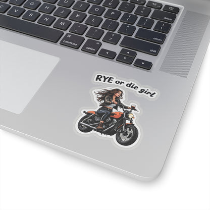 Whiskey Bike Sticker "Rye or Die Girl"