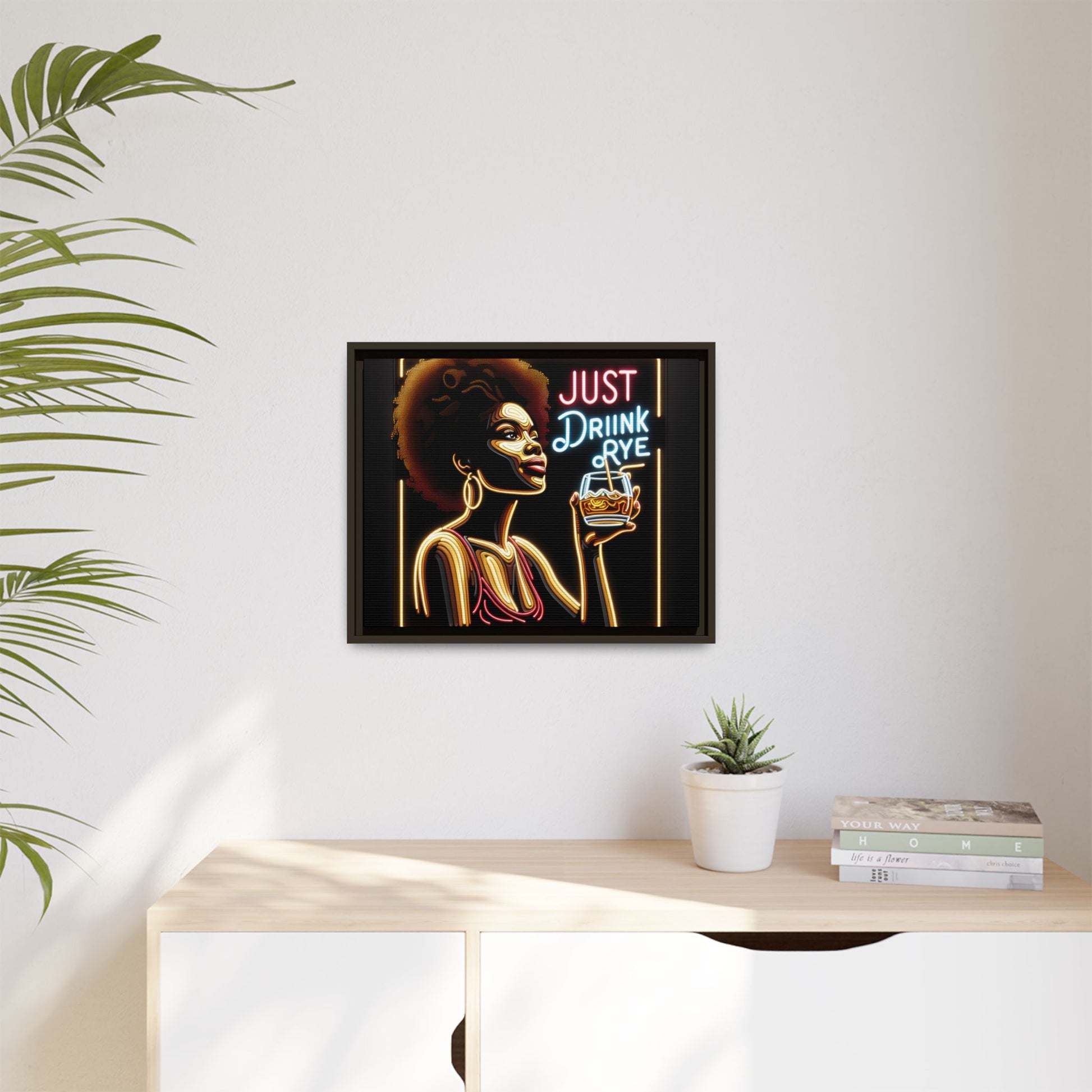 "Just Drink Rye" Framed Canvas Wrap — Whiskey Wall Art - view 40