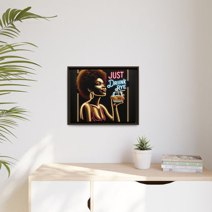 "Just Drink Rye" Framed Canvas Wrap — Whiskey Wall Art - view 40