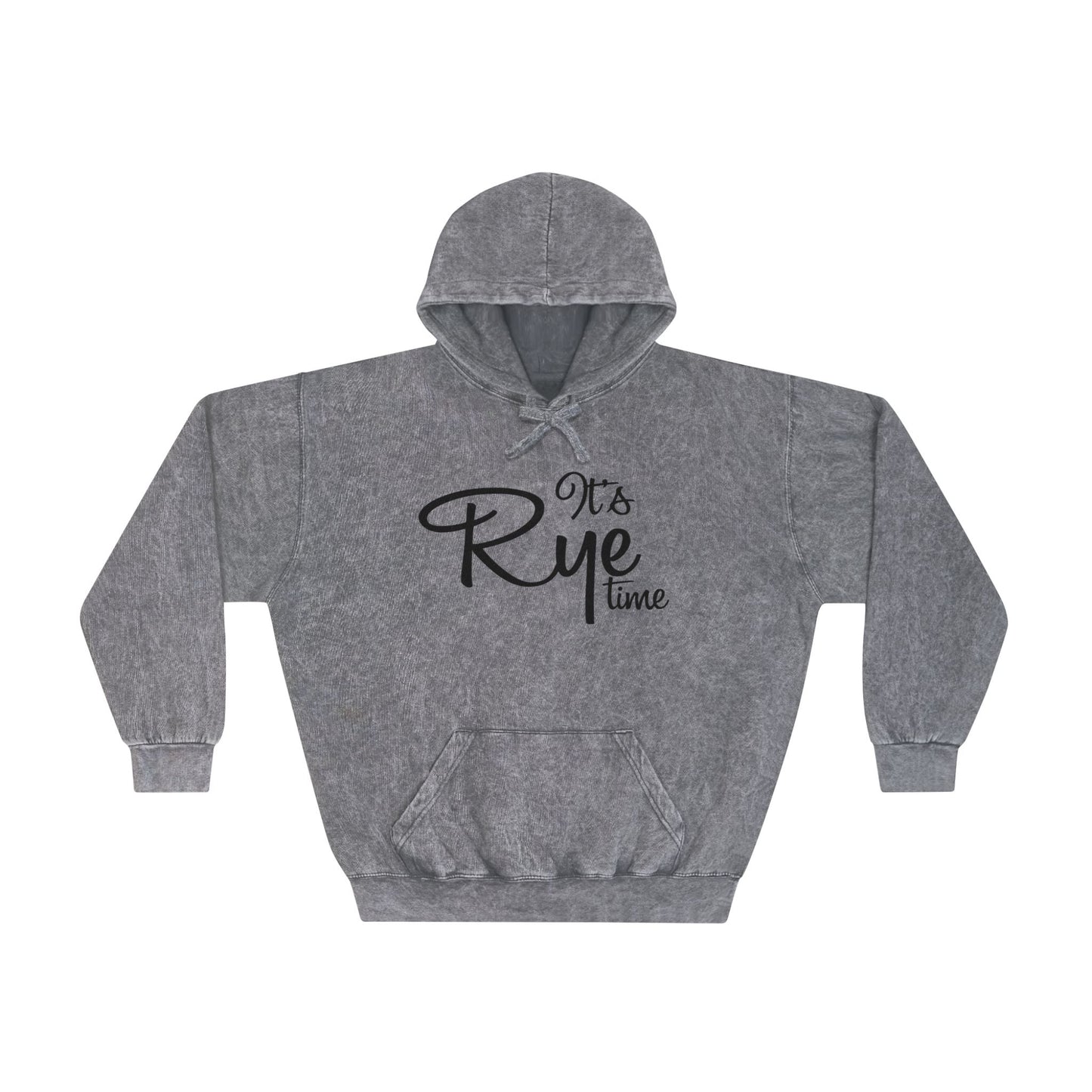 “It’s Rye Time” Whiskey Unisex Mineral Wash Hoodie