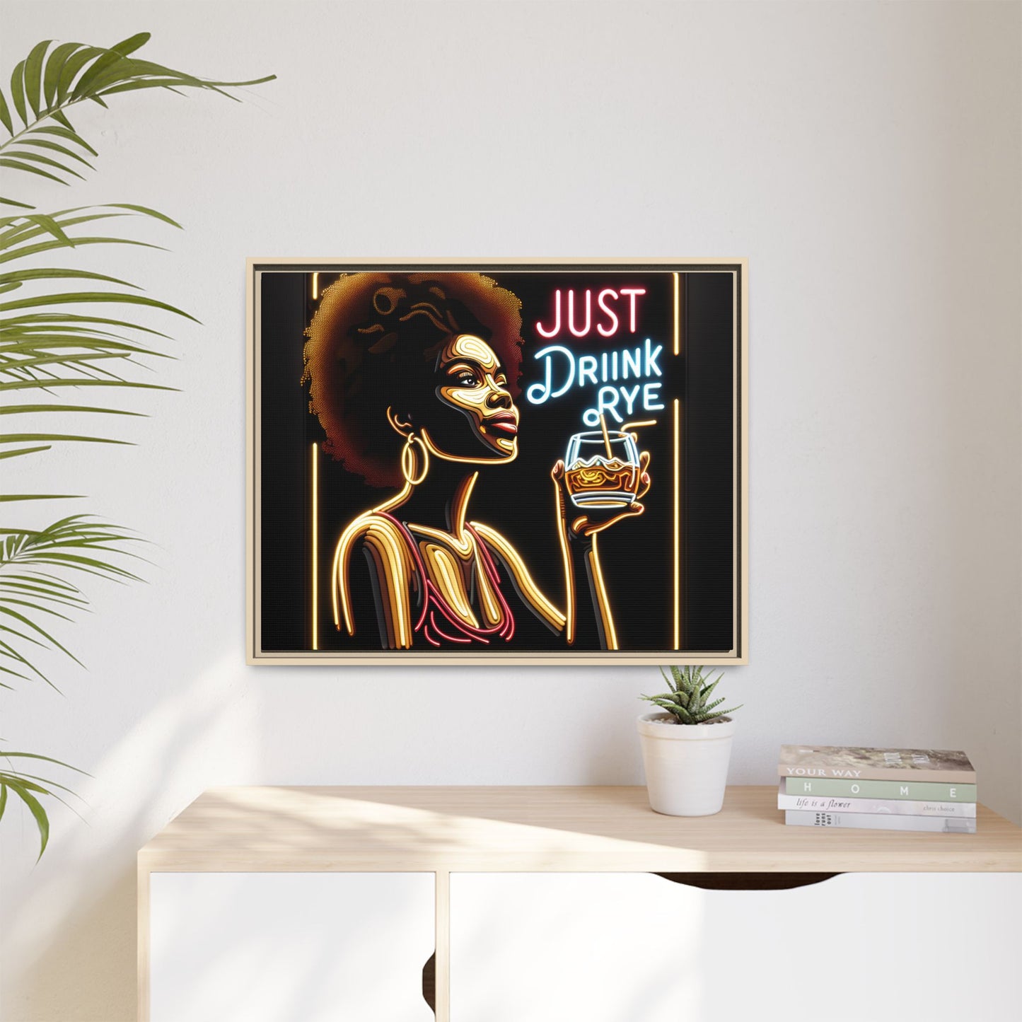 "Just Drink Rye" Framed Canvas Wrap — Whiskey Wall Art - view 61