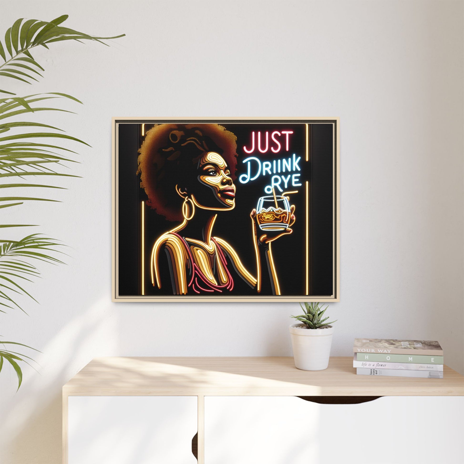 "Just Drink Rye" Framed Canvas Wrap — Whiskey Wall Art - view 61