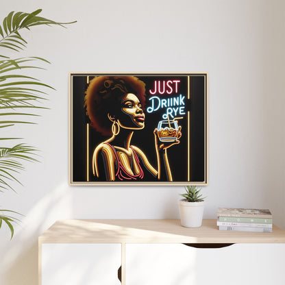 "Just Drink Rye" Framed Canvas Wrap — Whiskey Wall Art - view 61
