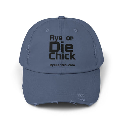 “Rye or Die Chick” Distressed Whiskey Cap