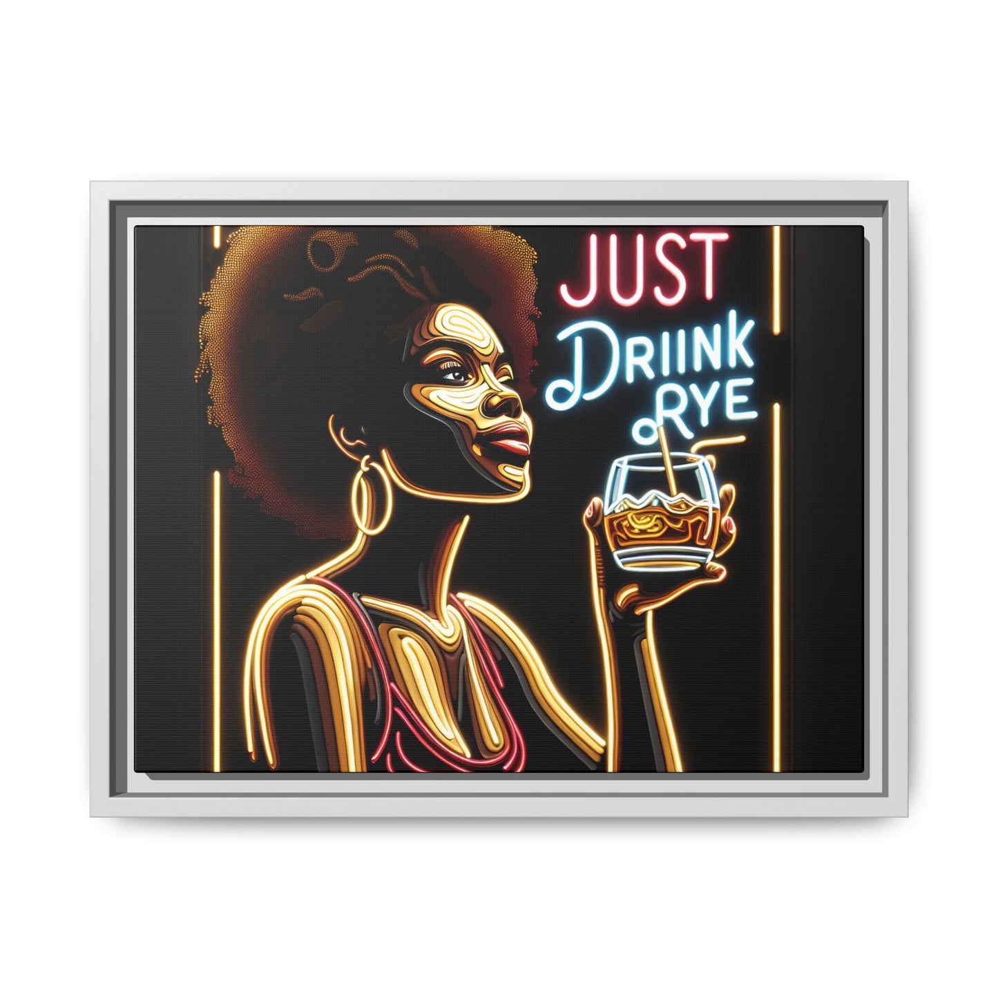 "Just Drink Rye" Framed Canvas Wrap — Whiskey Wall Art - view 18