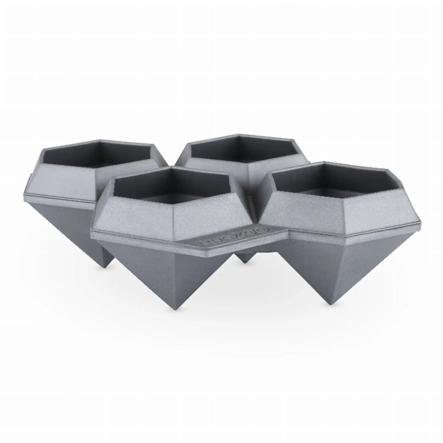 Bar accessory Jumbo Iced Out Tray by Truezoo with three geometric diamond molds, ideal for enhancing cocktails with large, slow-melting ice cubes.