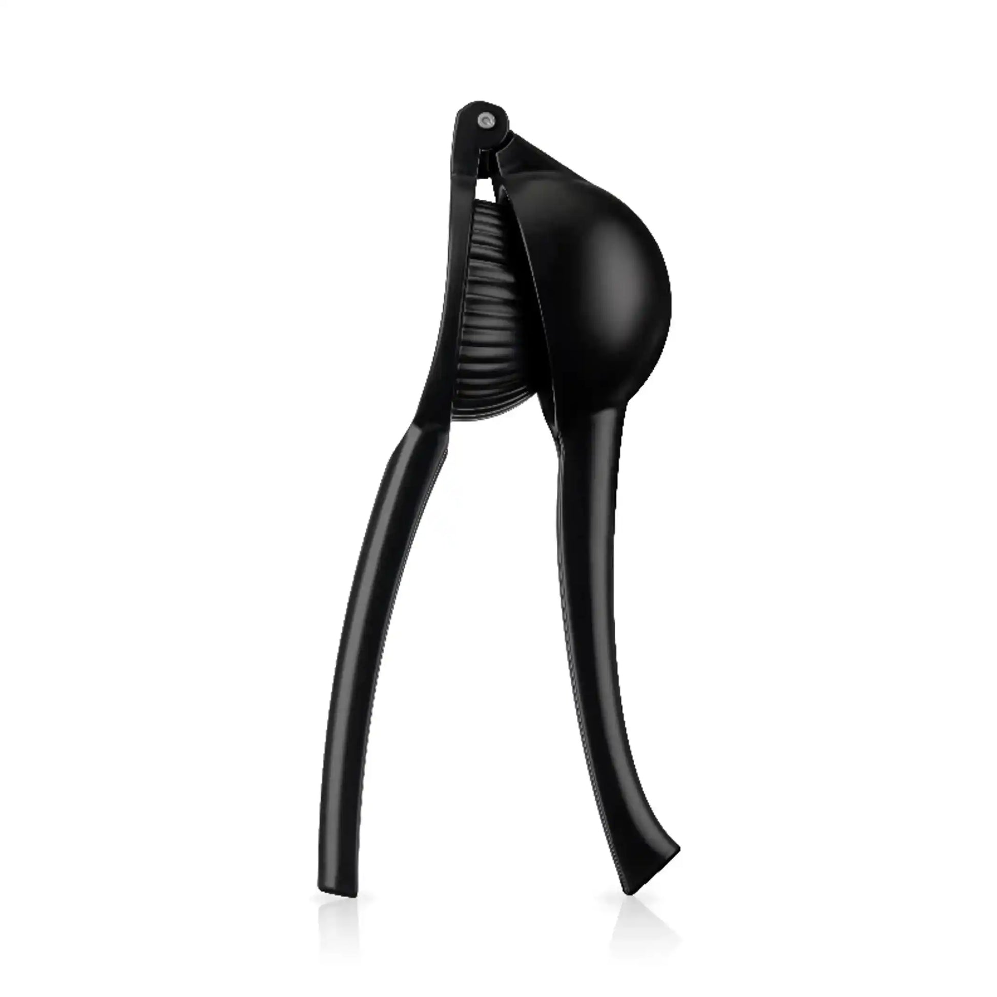 Discover the Perfect Citrus Press by Viski, a durable black juicer designed for efficient citrus extraction in kitchen and bar settings.