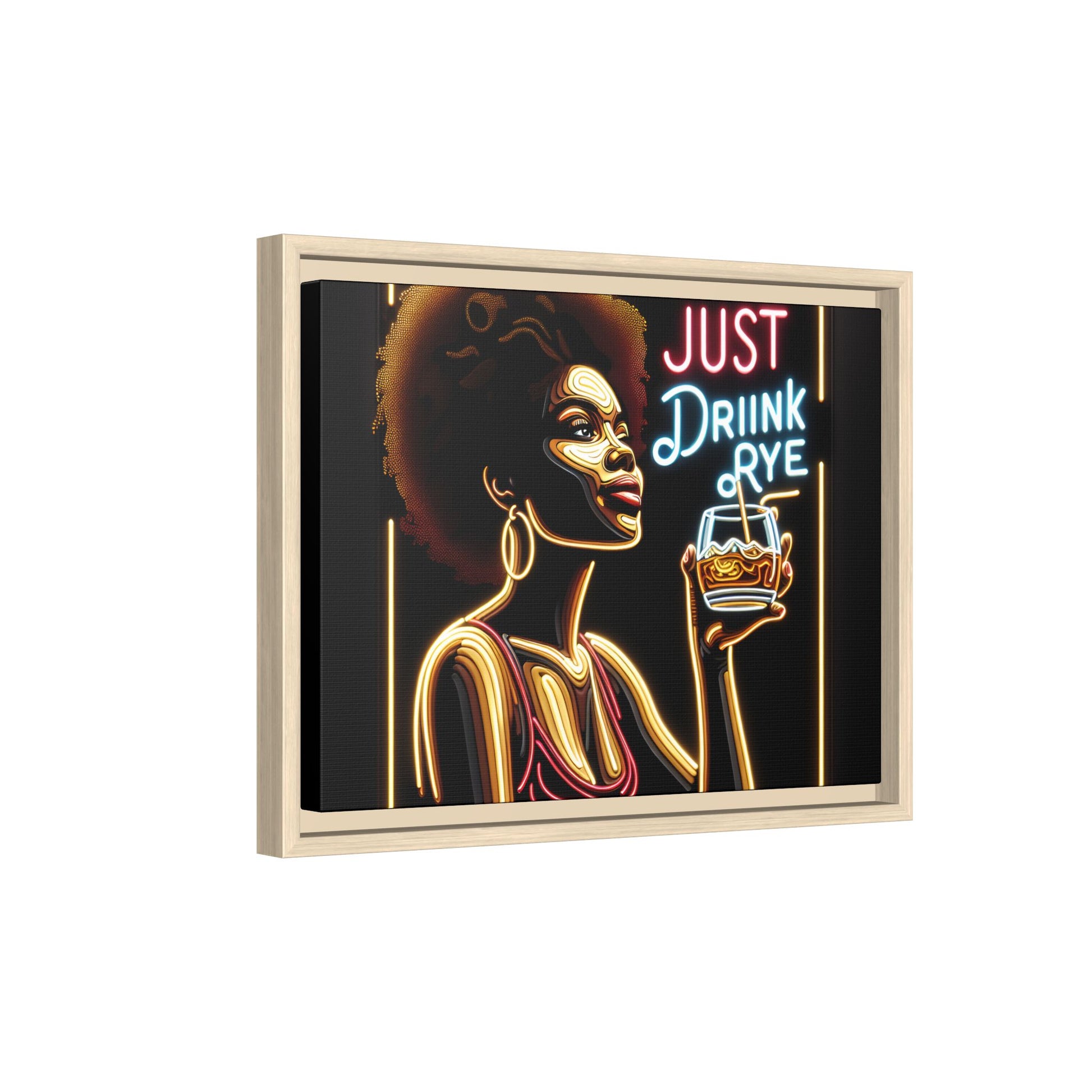 "Just Drink Rye" Framed Canvas Wrap — Whiskey Wall Art - view 69