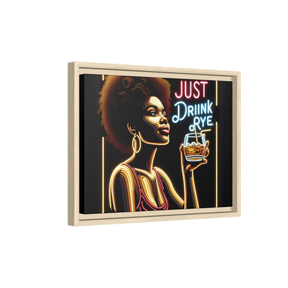"Just Drink Rye" Framed Canvas Wrap — Whiskey Wall Art - view 69
