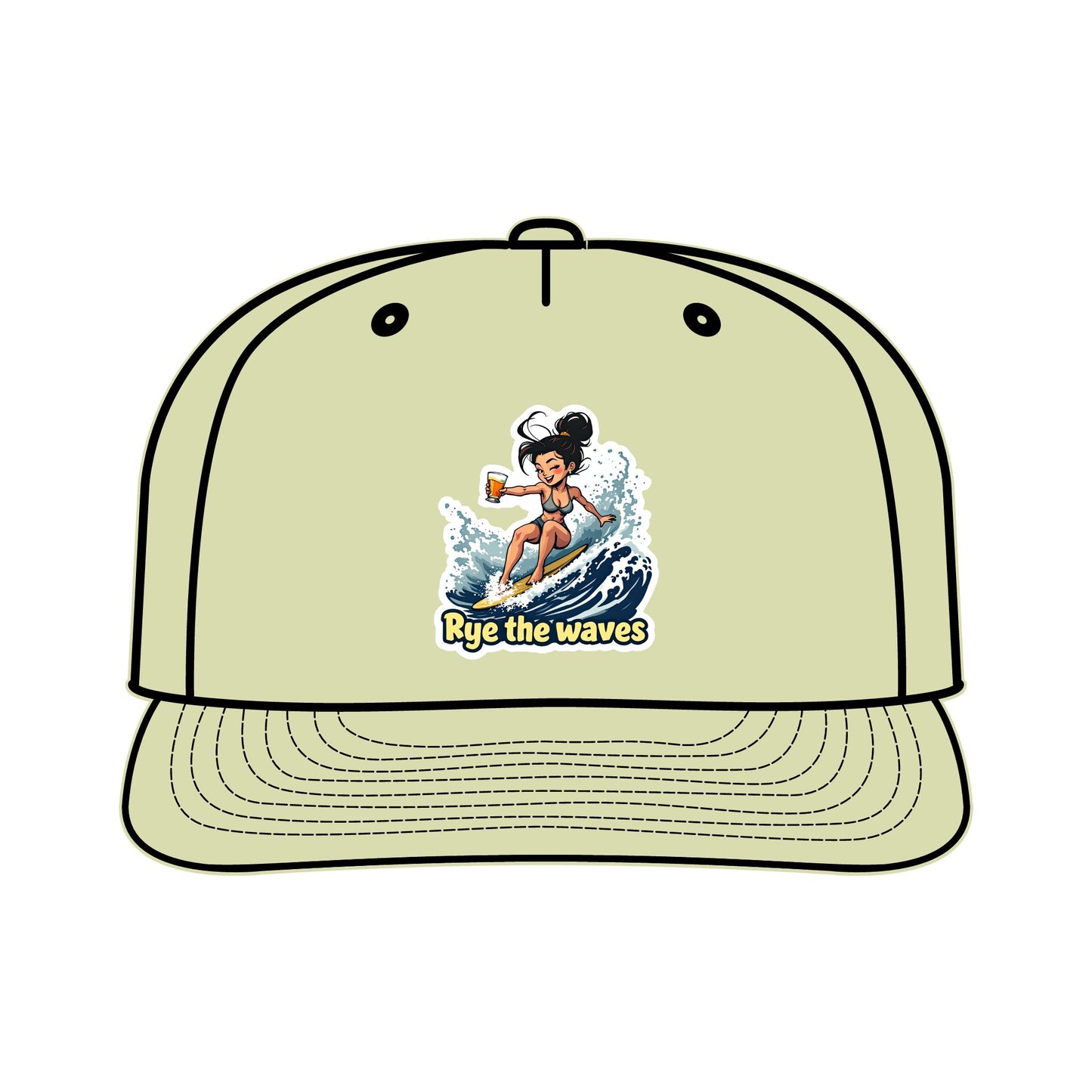 “Rye The Waves” Whiskey Surf Cap Model 2