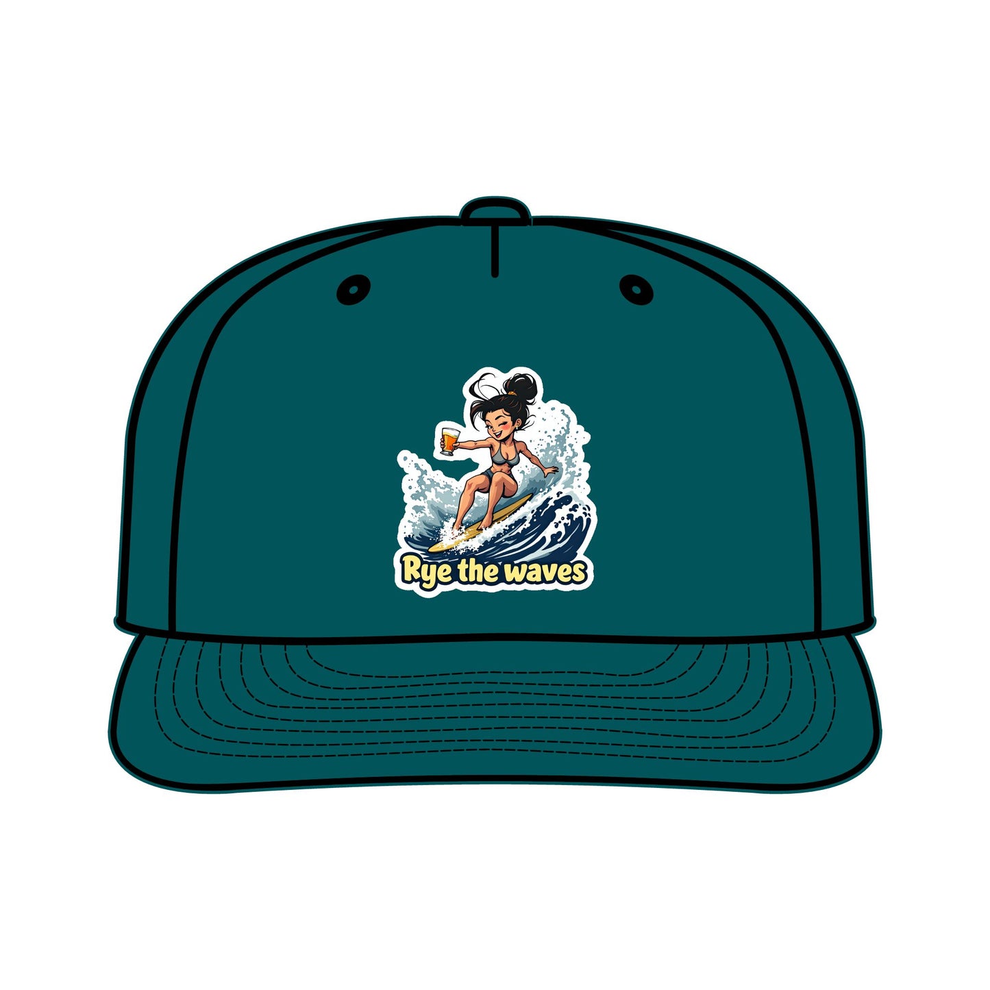 “Rye The Waves” Whiskey Surf Cap Model 2