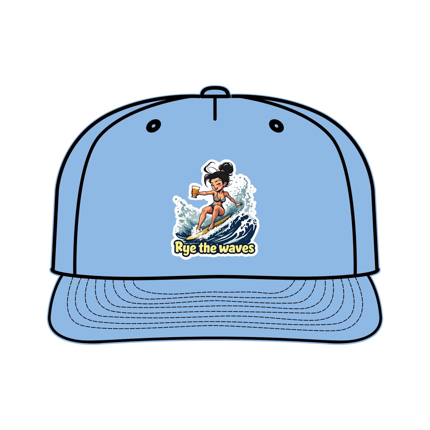 “Rye The Waves” Whiskey Surf Cap Model 2