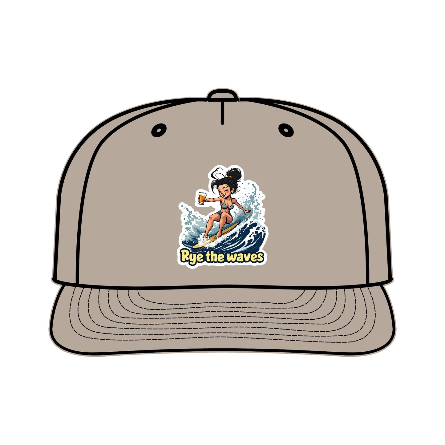 “Rye The Waves” Whiskey Surf Cap Model 2