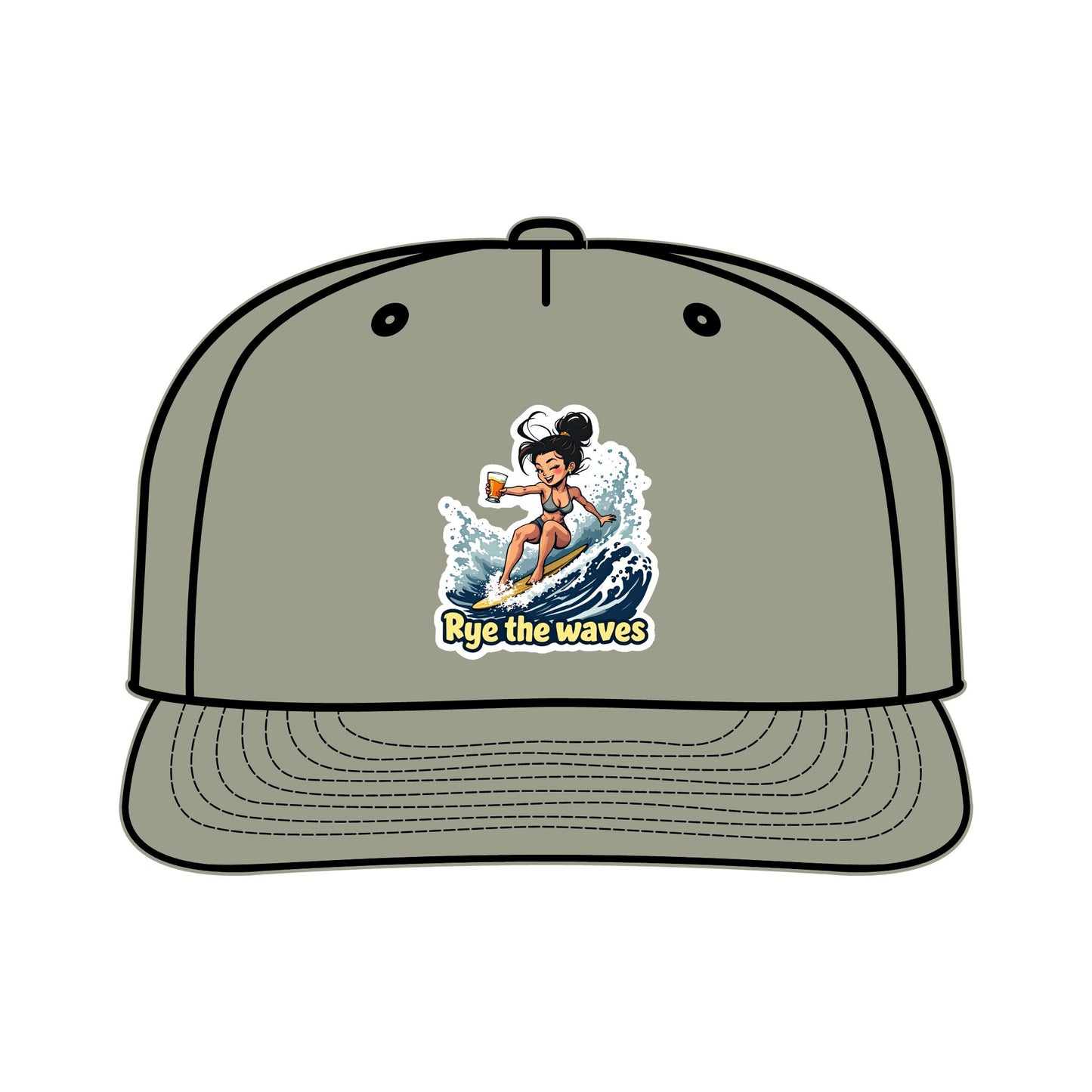 “Rye The Waves” Whiskey Surf Cap Model 2