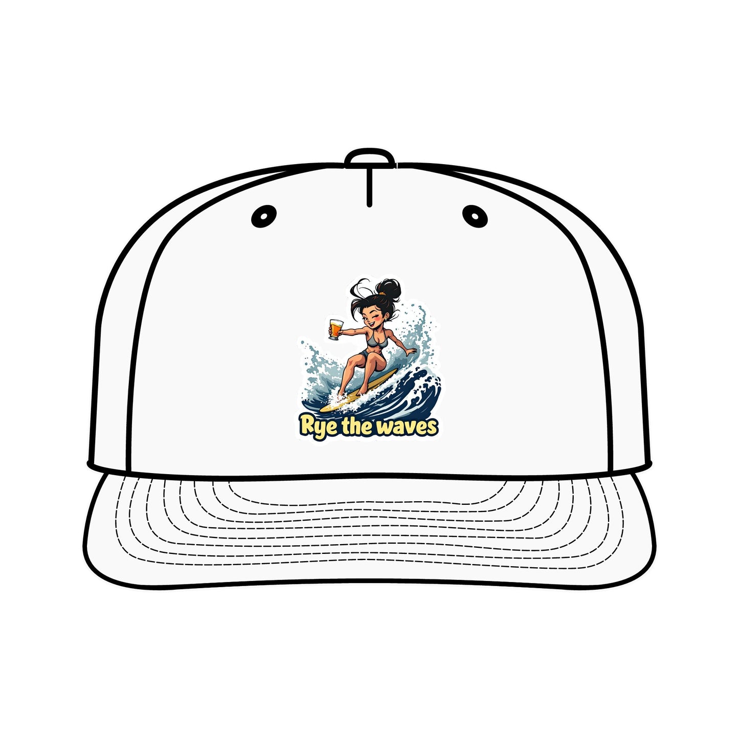 “Rye The Waves” Whiskey Surf Cap Model 2