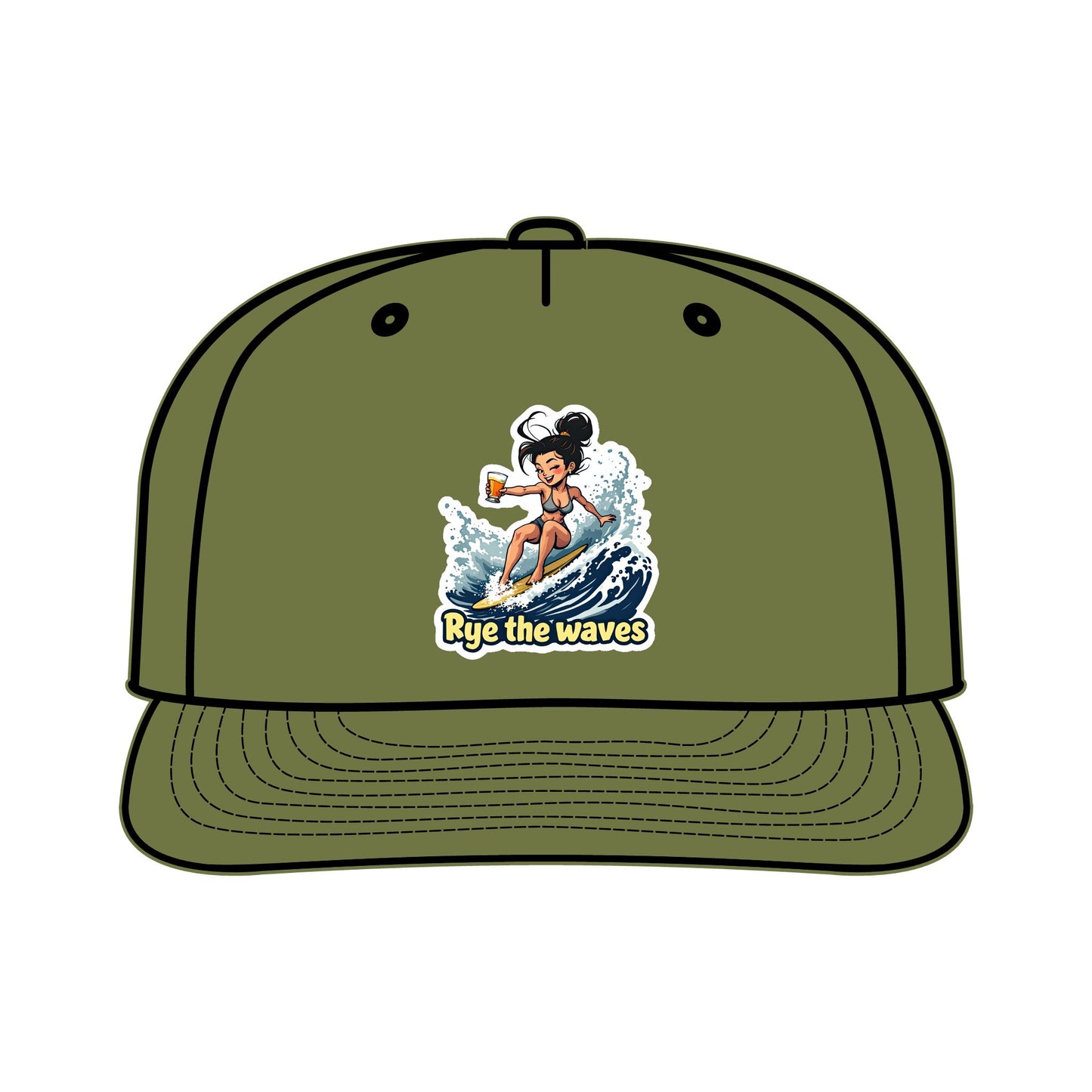 “Rye The Waves” Whiskey Surf Cap Model 2