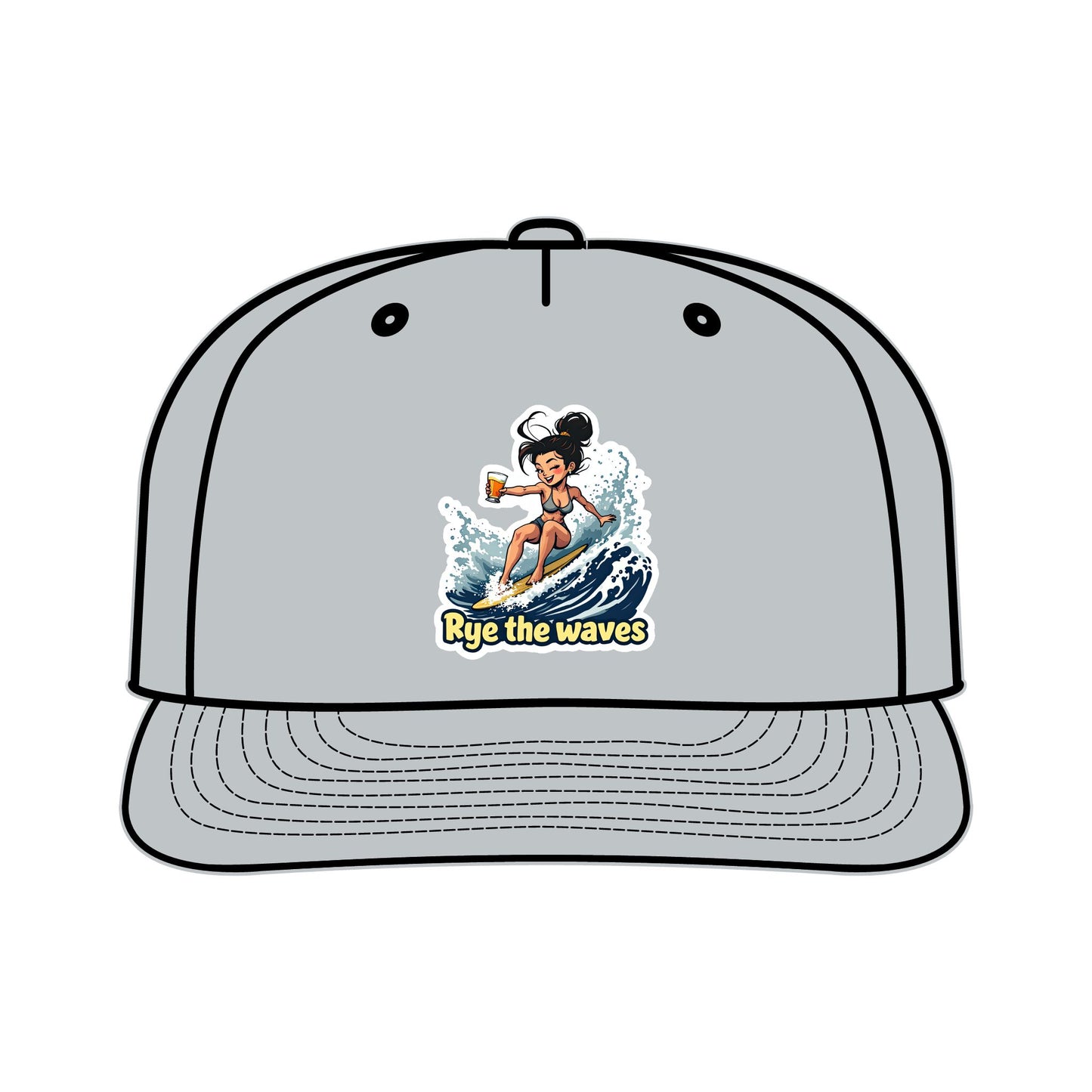 “Rye The Waves” Whiskey Surf Cap Model 2