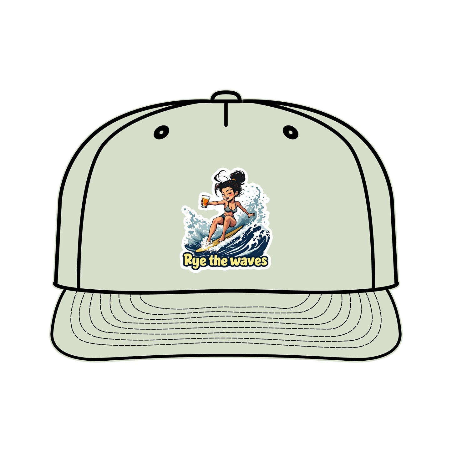 “Rye The Waves” Whiskey Surf Cap Model 2