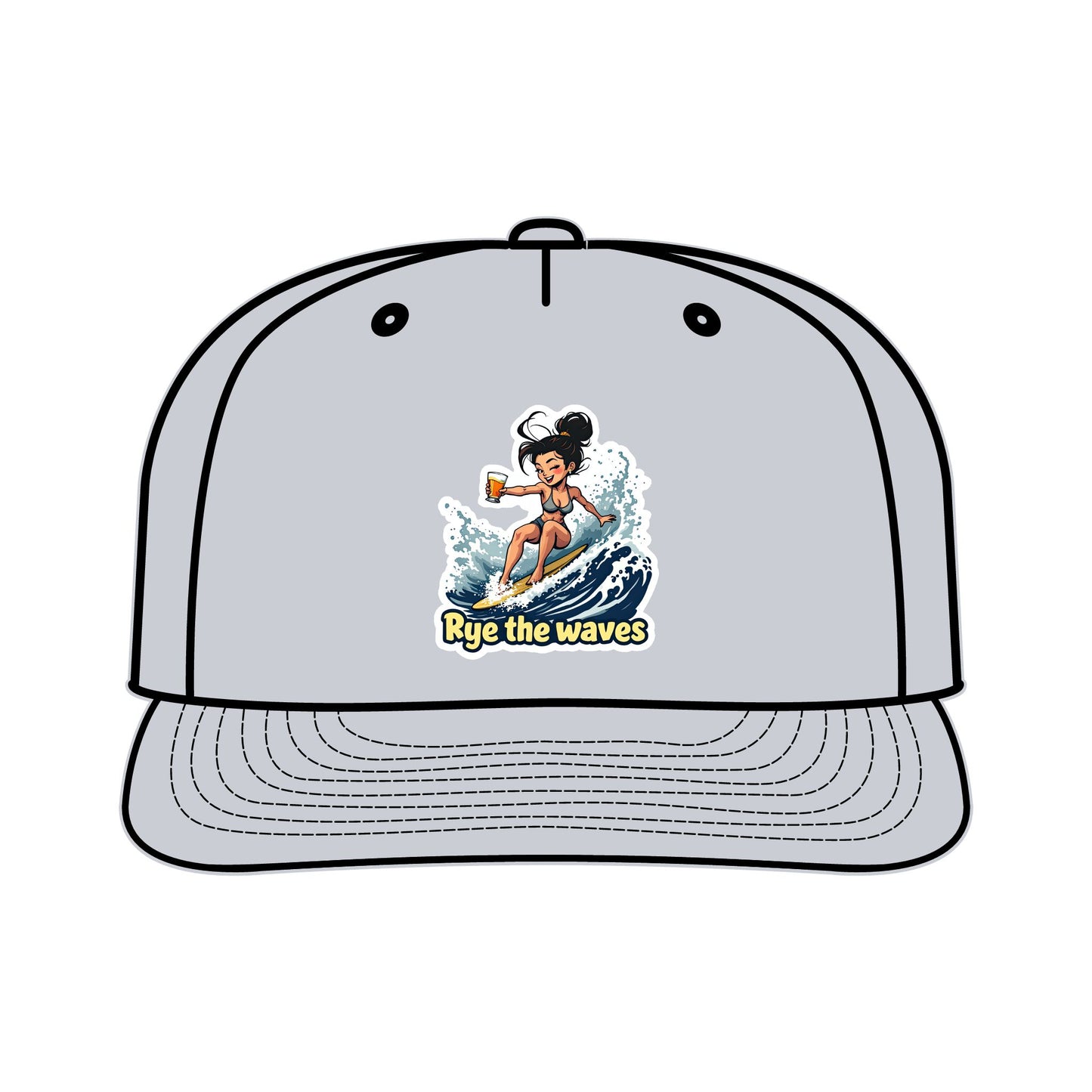 “Rye The Waves” Whiskey Surf Cap Model 2