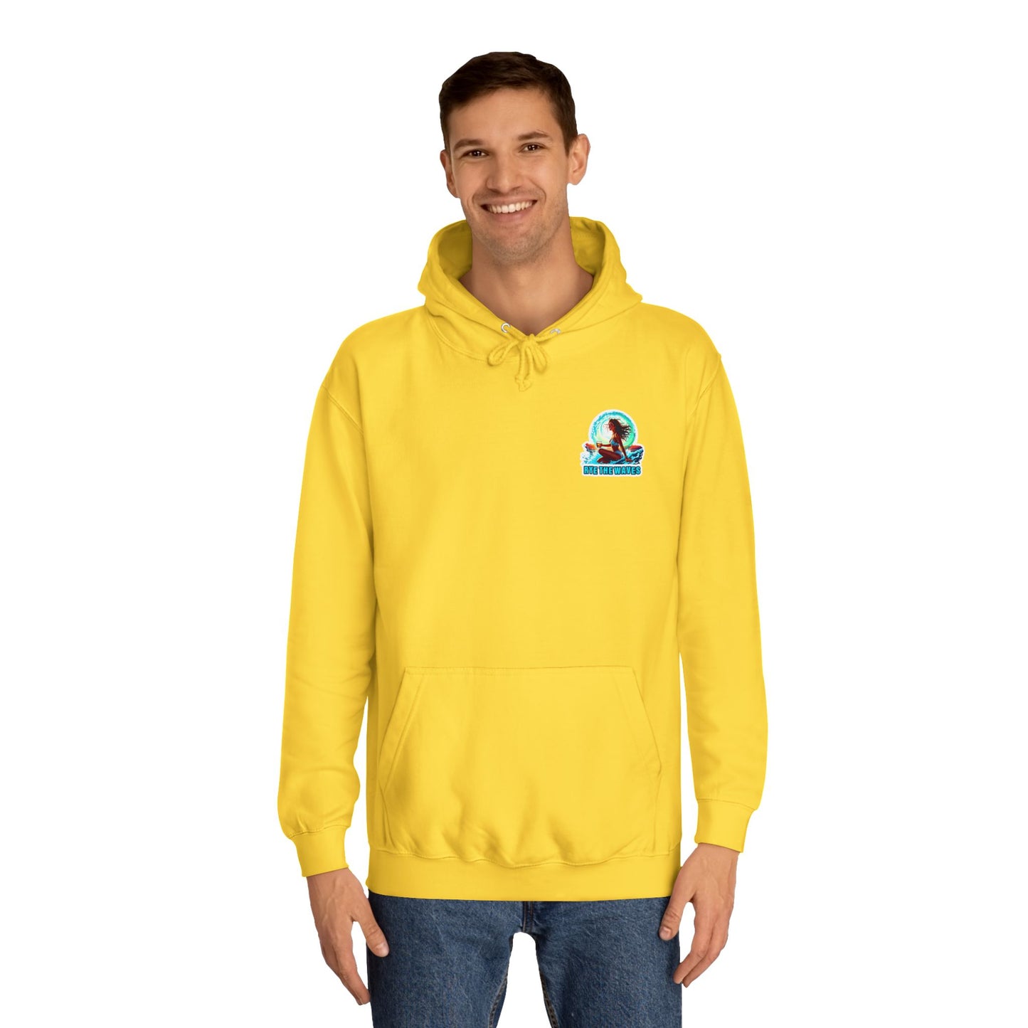 “Rye the Waves” Unisex College Hoodie - Whiskey 4