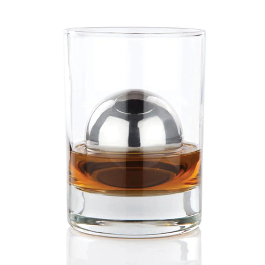 Glacier Rocks Stainless Steel Sphere By Viski for Whiskey Connoisseurs
