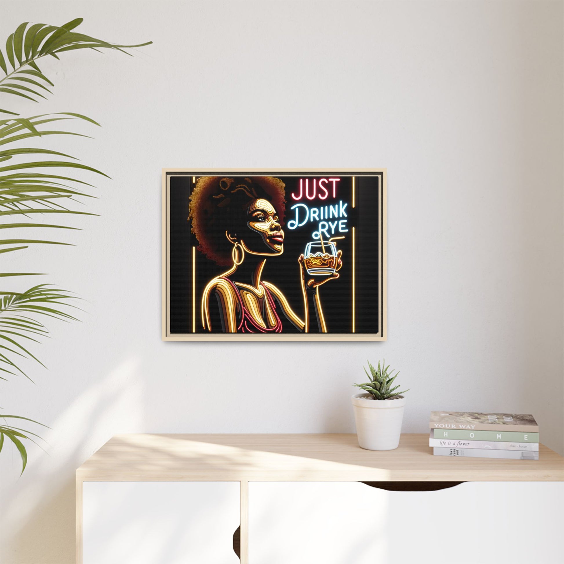 "Just Drink Rye" Framed Canvas Wrap — Whiskey Wall Art - view 55