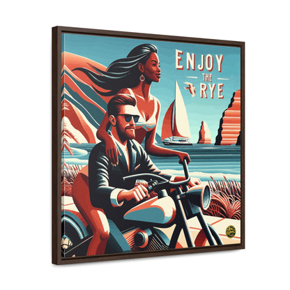 “Enjoy The Rye” Whiskey Art Canvas & Frame Included
